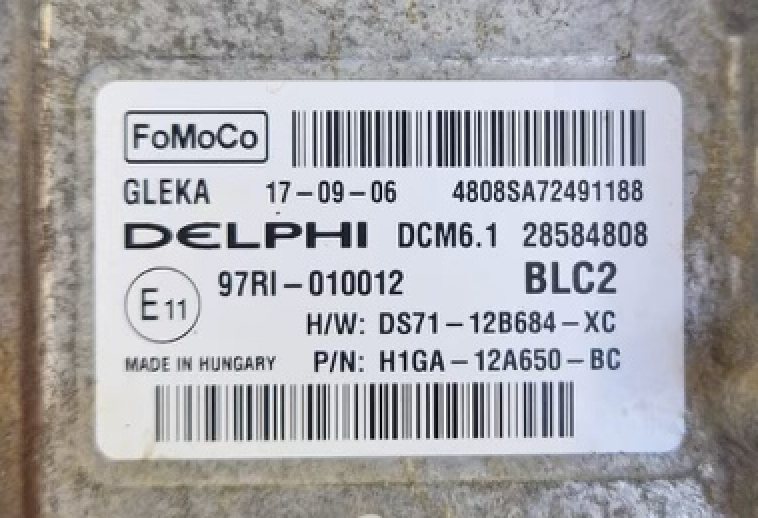 Ford, DCM6.1, 28584808, DS7112B684XC, DS71-12B684-XC, H1GA12A650BC, H1GA-12A650-BC, BLC2