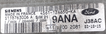 Ford Engine ECU Siemens, S118763006 A, 4S61-12A650-KA, 9ANA SIM210