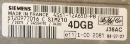 Ford Engine ECU Siemens, S120977016, 4S61-12A650-PB, 4DGB, SIM210