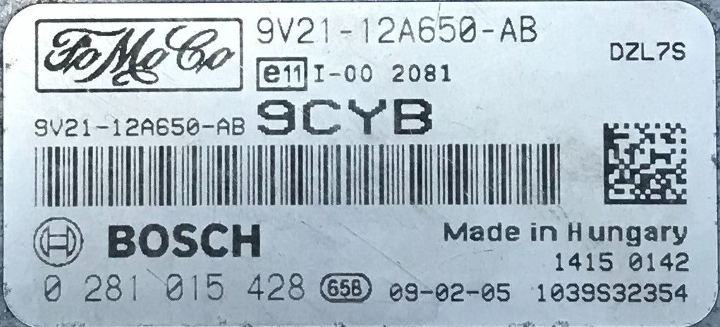 Ford Fiesta 1.6TDCi, 0281015428, 0 281 015 428, 9V21-12A650-AB, 9CYB