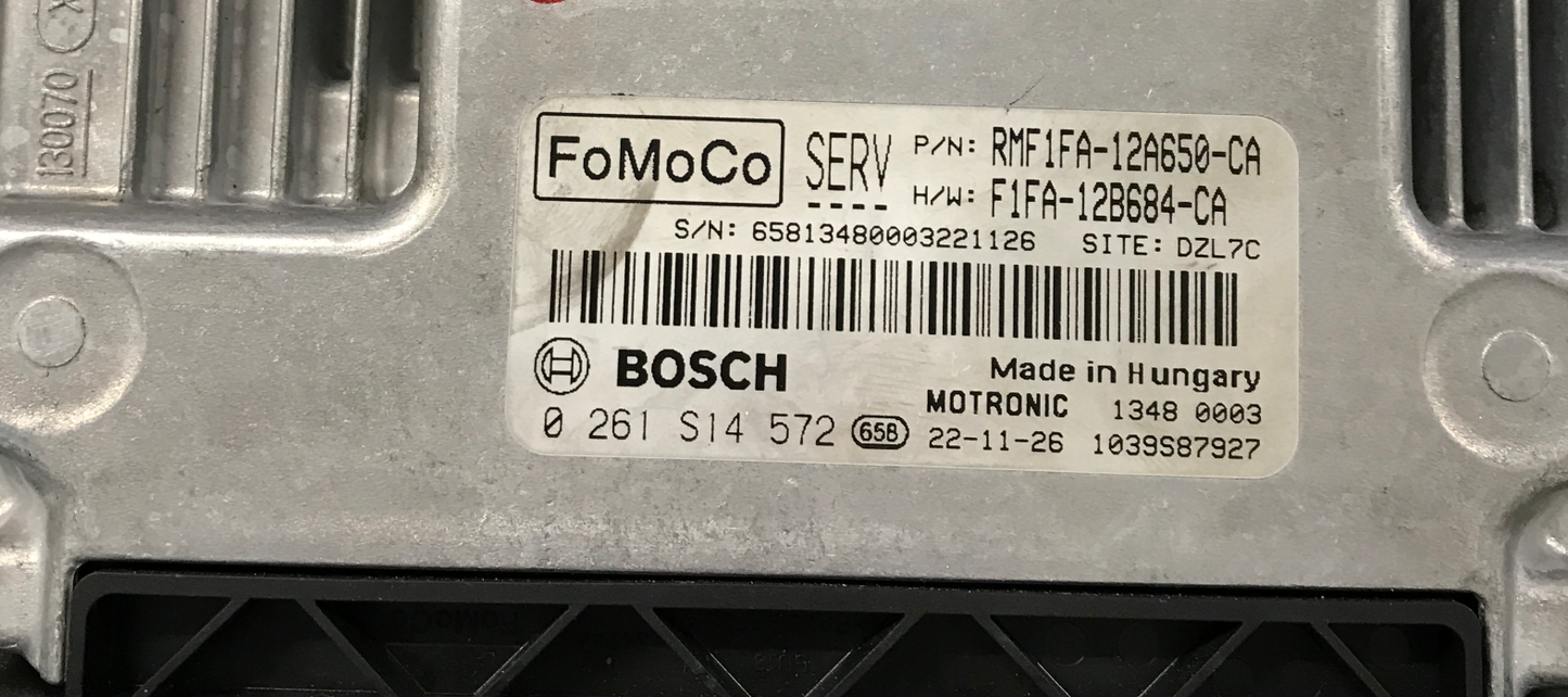Plug & Play Bosch Engine ECU, Ford Focus 1.0 EcoBoost, 0261S14572, 0 261 S14 572, RMF1FA12A650CA, RMF1FA-12A650-CA, F1FA12B684CA, F1FA-12B684-CA, SERV