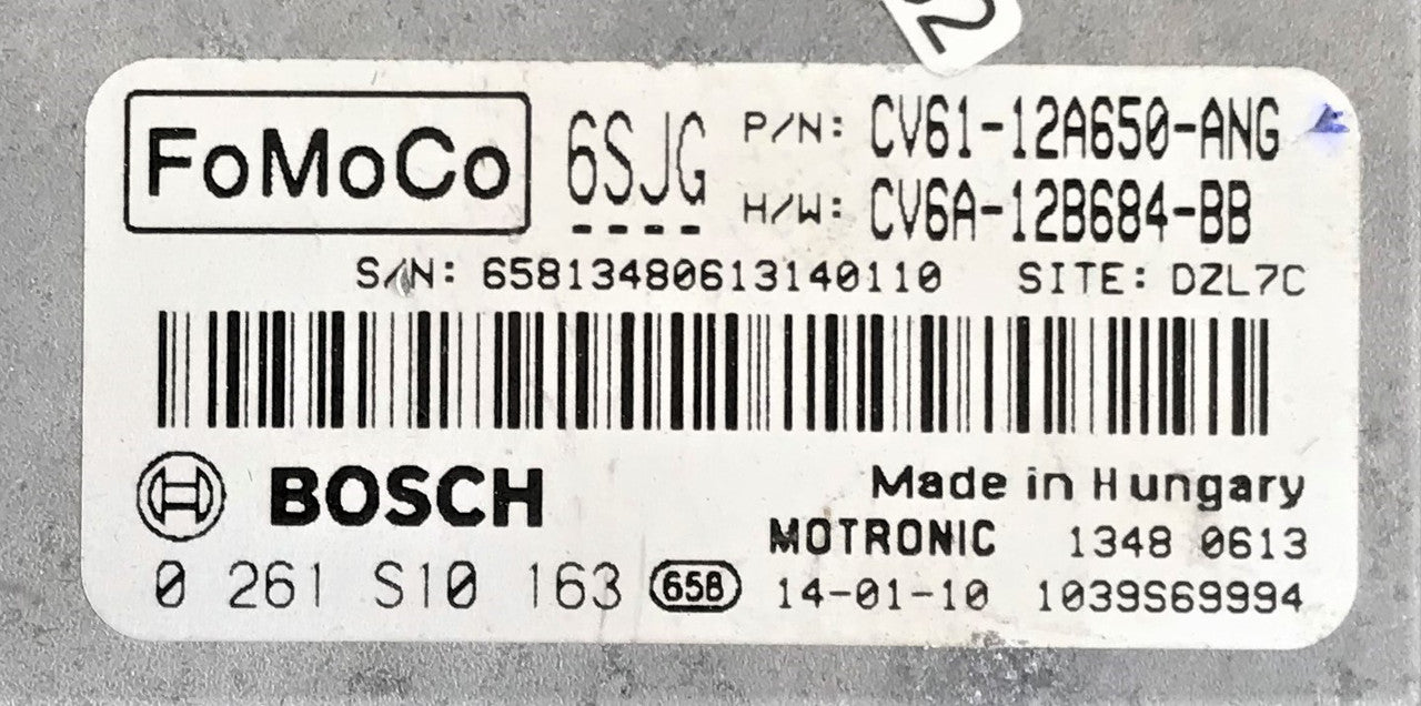 Ford Focus Zetec Turbo, 0261S10163, 0 261 S10 163, CV6112A650ANG, CV61-12A650-ANG, CV6A12B684BB, CV6A-12B684-BB, 6SJG