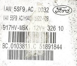 Ford, IAW5SF9AC, IAW 5SF9.AC, HW405, BC.0103811.C, BC.0103811.C, 51891844