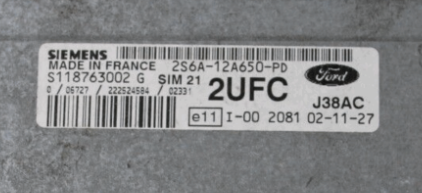 Ford, S118763002G, S118763002 G, 2S6A12A650PD, 2S6A-12A650-PD, 2UFC, SIM 21