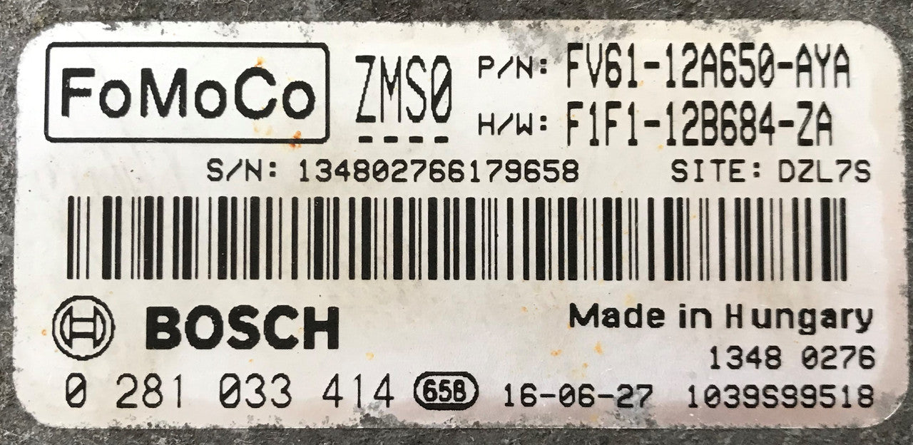 0281033414, 0 281 033 414, FV6112A650AYA, FV61-12A650-AYA, F1F112B684ZA, F1F1-12B684-ZA, ZMS0