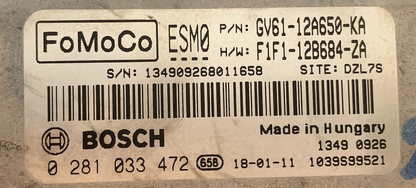 Bosch Engine ECU, Ford Transit 1.5TDCi, 0281033472, 0 281 033 472, GV6112A650KA, GV61-12A650-KA, F1F112B684ZA, F1F1-12B684-ZA, ESM0