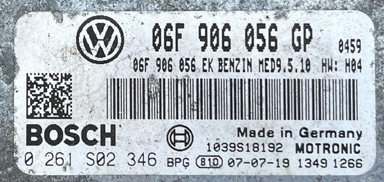 VW Passat 2.0 FSI, 0 261 S02 346, 0261S02346, 06F 906 056 GP, 06F906056GP 06F 906 056 EK, 06F906056EK, MED9.5.10