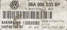 Plug & Play Engine ECU Siemens SIMOS3.3A, Volkswagen Beetle 1.6, 06A906033BP, 06A 906 033 BP, 5WP40160 02