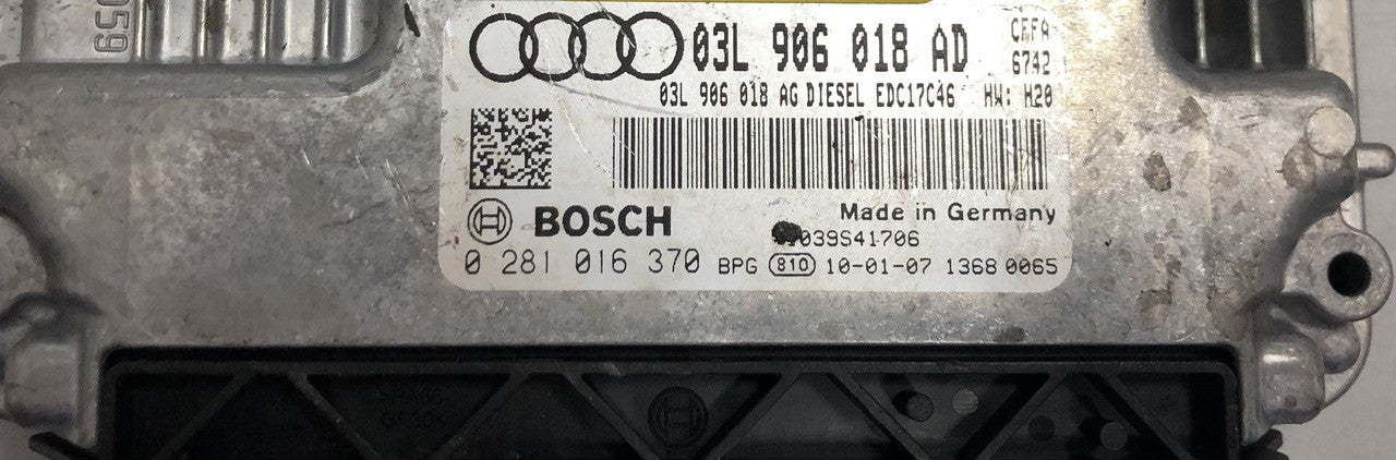 Audi A3 2.0 TDI, 0281016370, 0 281 016 370, 03L906018AD, 03L 906 018 AD, EDC17C46 