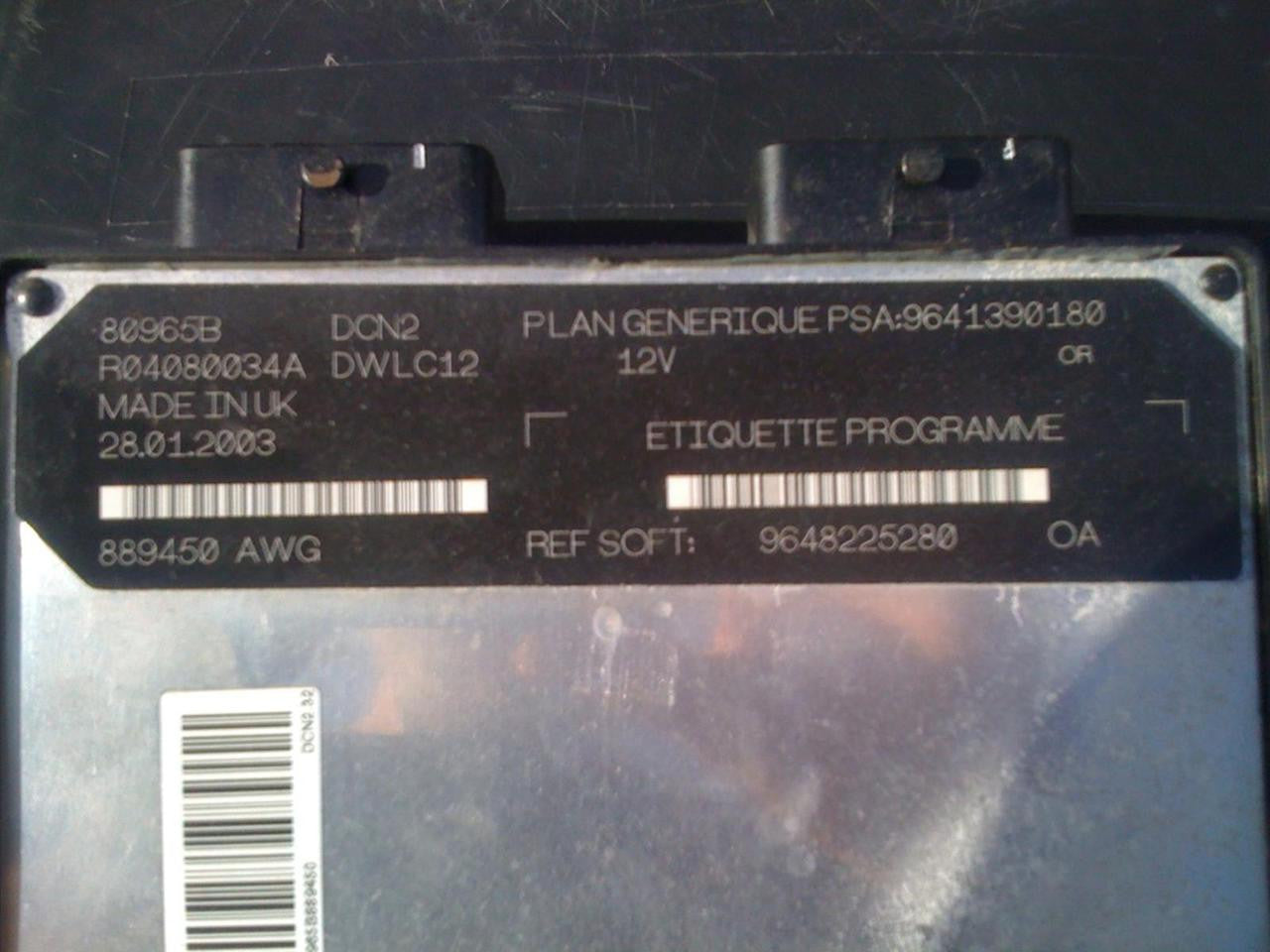 DCN2,  DWLC12, R04080034A, PSA:9641390180, 9648225280