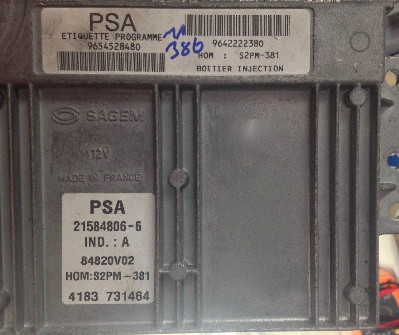 Calculateur Moteur Citroën S2PM-383 Décodé - Références : 21584159-6, 9649903680