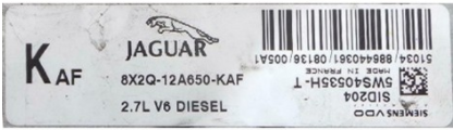 Jaguar XK 2.7 V6, SID 204, 5WS40535H-T, 8X2Q-12A650-KAF, KAF