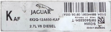 Jaguar XK 2.7 V6, SID 204, 5WS40535H-T, 8X2Q-12A650-KAF, KAF