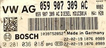 Locked Bosch Engine ECU, VW, 0281036018, 0 281 036 018, 059 907 309 AC, 059907309AC