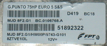 MJD8F2G1, MJD 8F2.G1, BC0106768A, BC.0106768.A, 51892322, HW00P