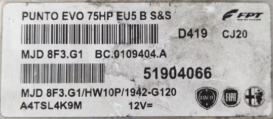 MJD8F3G1, MJD 8F3.G1, 51904066, BC0109404A, BC.0109404.A, HW10P