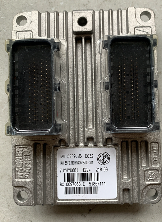 Magneti Marelli Engine ECU, Fiat 500, IAW 5SF9.MS, HW405, BC.0097068.E, 51857111