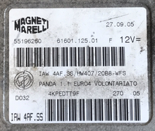 Magneti Marelli Engine ECU, Fiat Panda 1.1, IAW 4AF.SS,HW407, 55196260, 61601.125.01