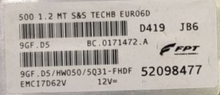 Magneti Marelli Engine ECU, Fiat Panda 1.2, 9GF.D5, 52098477, BC0171472A, BC.0171472.A, HW050