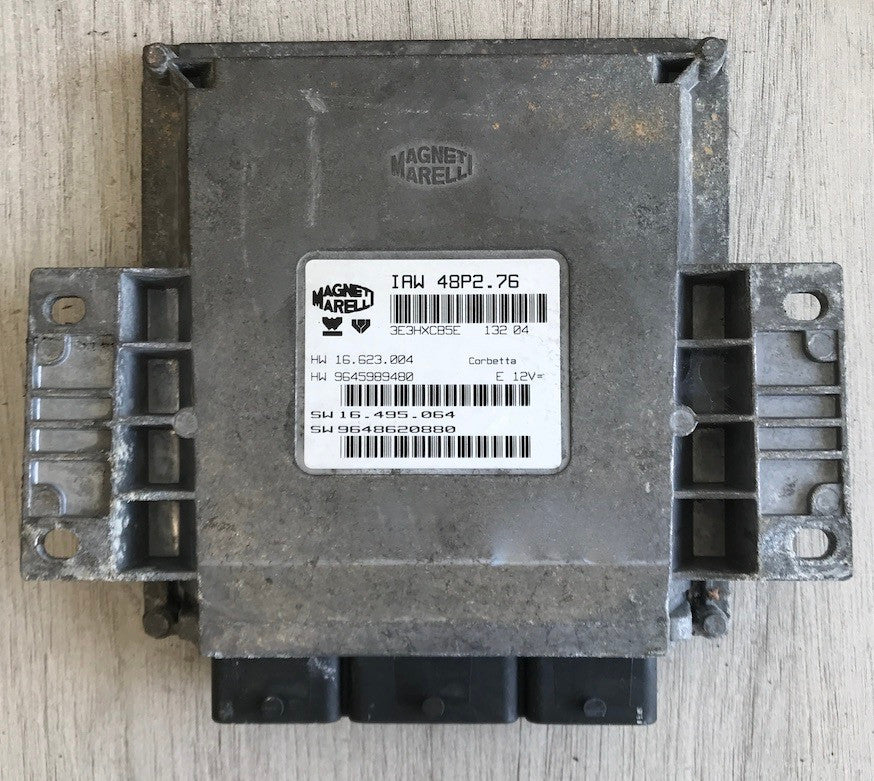 Magneti Marelli Engine ECU, IAW 48P2.76, HW 16623004, HW 9645989480, SW 16495064, SW 9648620880