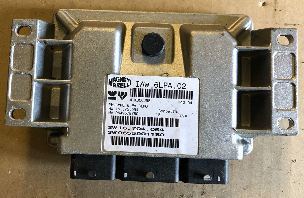 Magneti Marelli Engine ECU, Peugeot 307 2.0, IAW 6LPA.02, HW 16.575.054, HW 9649578780, SW 16.704.054, SW 9655901180 