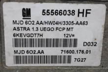 Magneti Marelli Engine ECU, Vauxhall Corsa 1.3 CDTI , Astra 1.3 JTD, MJD 6O2.AA, 55566038, 71600.176.01, HF 