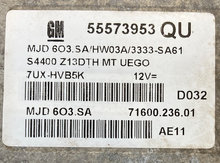 Vauxhall, Opel Engine ECU, 55573953, MJD 603.SA, MJD603.SA, 7160023601, 71600.236.01, QU