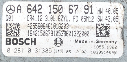 Mercedes-Benz, 0281013385, 0 281 013 385, A6421506791, A 642 150 67 91, 1039S14048