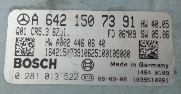 Mercedes-Benz, 0281013522, 0 281 013 522, A6421507391, A 642 150 73 91, CR5.3 