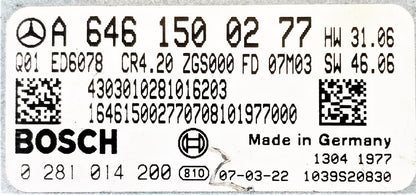 Mercedes-Benz, 0281014200, 0 281 014 200, A6461500277, A 646 150 02 77, CR4.20