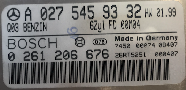 Mercedes-Benz E 240, 0261206676, 0 261 206 676, A0275459332, A 027 545 93 32