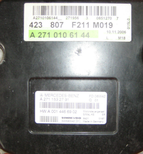 Mercedes-Benz SLK, A2711532791, A2710106144, 5WK90542, SIM4L KE