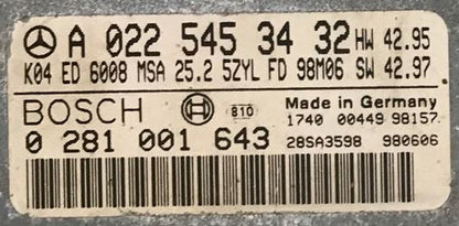 Mercedes-Benz Sprinter 2.9TD, 0281001643, 0 281 001 643, A0225453432, A 022 545 34 32, MSA152323, MSA 15.2-3.23