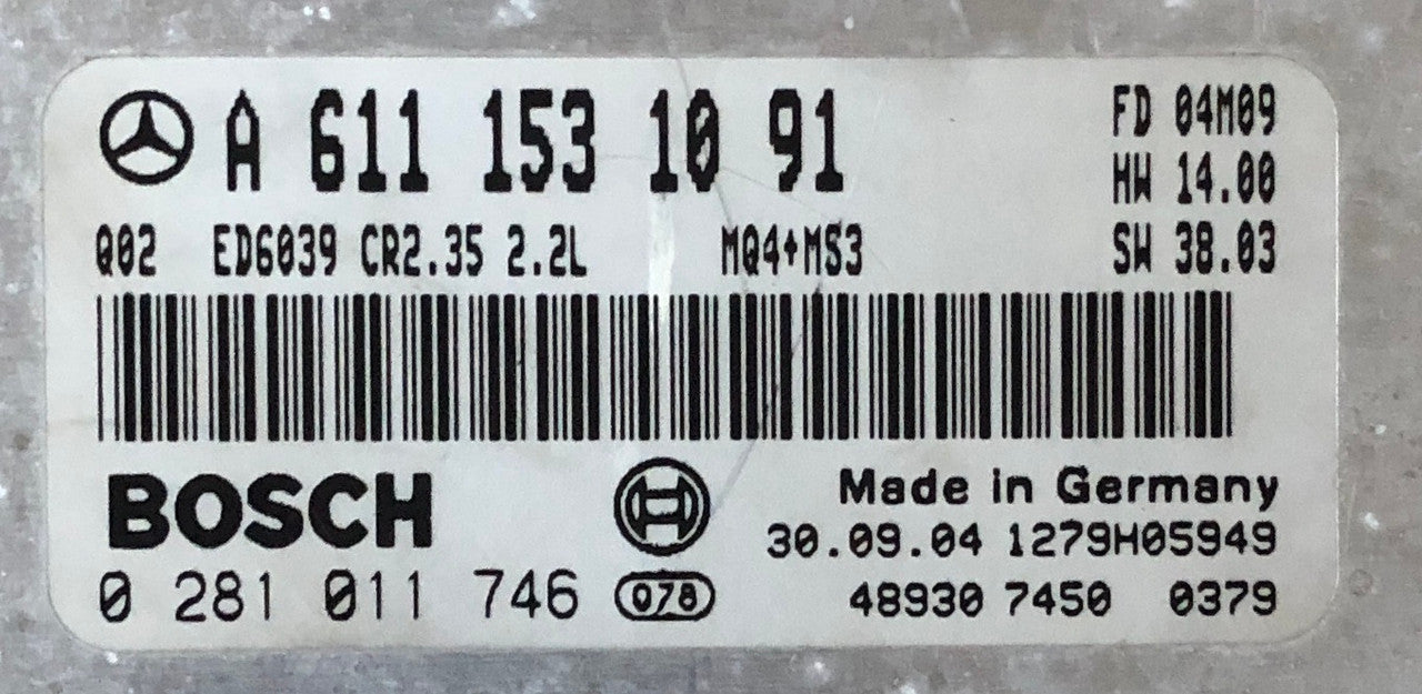 Mercedes-Benz Sprinter 2.2CDI, 0281011746, 0 281 011 746, A6111531091, A 611 153 10 91, 1279H05949, CR2.35