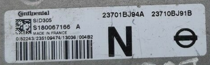 Nissan NV200, SID 305, S180067166 A, 2301BJ94A, 23710BJ91B 