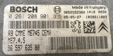 Peugeot 206 1.6, 0261208901, 0 261 208 901, 9659763580, 96 597 635 80, 1039S11003, ME7.4.5