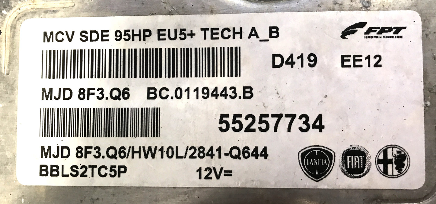 Plug & Play Magneti Marelli Engine ECU, MJD8F3Q6, MJD 8F3.Q6, 55257734, BC0119443B, BC.0119443.B, HW10L