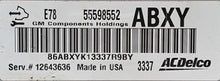 Plug & Play ACDelco Engine ECU, 55598552, 12643636, ABXY, E78
