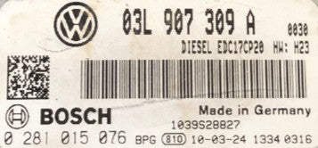 Plug & Play Bosch Engine ECU, 0281015076, 0 281 015 076, 03L 907 309 A, 03L907309A, EDC17CP20