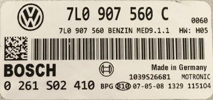 Plug & Play Bosch Engine ECU, Audi Touareg 4.2, 0261S02410, 0 261 S02 410, 7L0907560C, 7L0 907 560 C, MED9.1.1
