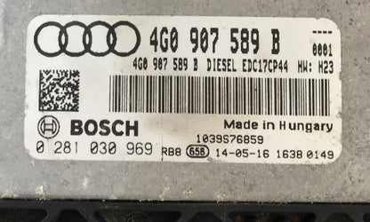 Plug & Play Bosch Engine ECU, Audi, 0281030969, 0 281 030 969, 4G0907589B, 4G0 907 589 B