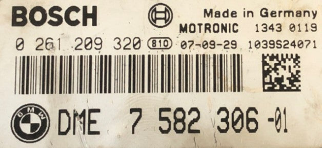 ECU de motor Bosch Plug & Play, BMW, 0261209320, 0 261 209 320, DME7582306, DME 7 582 306