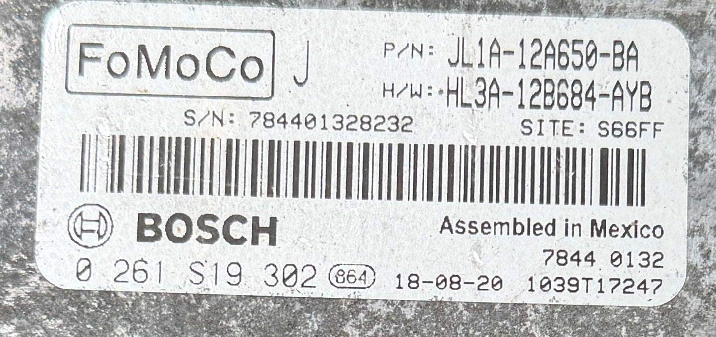 Plug & Play Bosch Engine ECU, Ford, 0261S19302, 0 261 S19 302, JL1A-12A650-BA, JL1A12A650BA, HL3A-12B684-AYB, HL3A12B684AYB