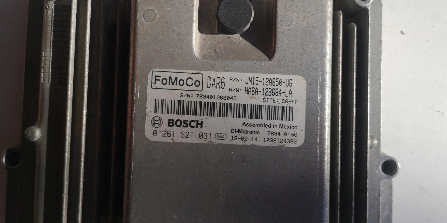 Plug & Play Bosch Engine ECU, Ford, 0261S21031, 0 261 S21 031, JN15-12A650-UG, JN1512A650UG, HA6A-12B684-LA, HA6A12B684LA, DAR6, FoMoCo