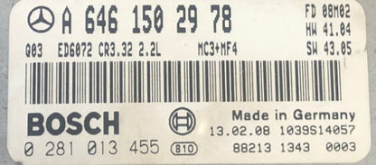 Plug & Play Bosch Engine ECU, Mercedes-Benz 115 CDI Vito, 0281013455, 0 281 013 455, A6461502978, A 646 150 29 78