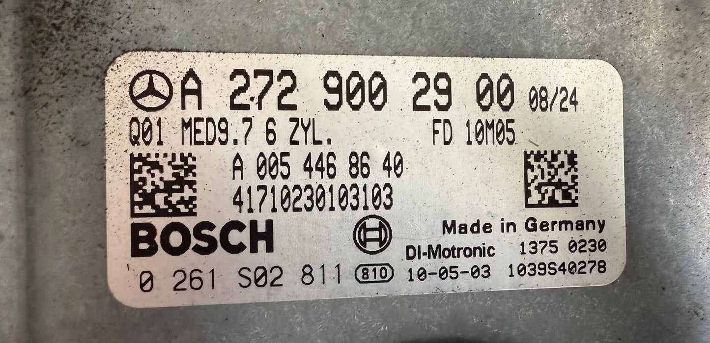 Plug & Play Bosch Engine ECU, Mercedes-Benz, 0261S02811, 0 261 S02 811, A 272 900 29 00, A2729002900, A 005 446 86 40, A0054468640, MED9.7