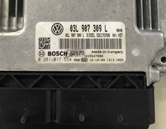 Plug & Play Bosch Engine ECU, VW Transporter T5, 0281017554, 0 281 017 554, 03L907309L, 03L 907 309 L, EDC17CP20