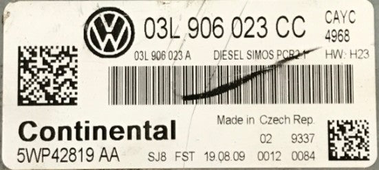 Plug & Play Bosch Engine ECU, VW, 03L 906 023 CC, 03L906023CC, 5WP42819 AA, 5WP42819AA