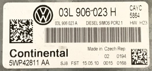 Plug & Play Continental Engine ECU, 03L906023H, 03L 906 023 H, 03L906023A, 03L 906 023 A, 5WP42811AA, 5WP42811 AA, DIESEL SIMOS PRC2.1
