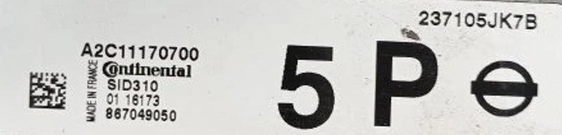 Plug & Play Continental Engine ECU, Nissan, SID310, A2C11170700, 237105JK7B, 867049050, 5P